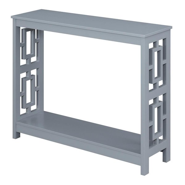 Convenience Concepts Town Square Console Table with Shelf, Grey HI2540453